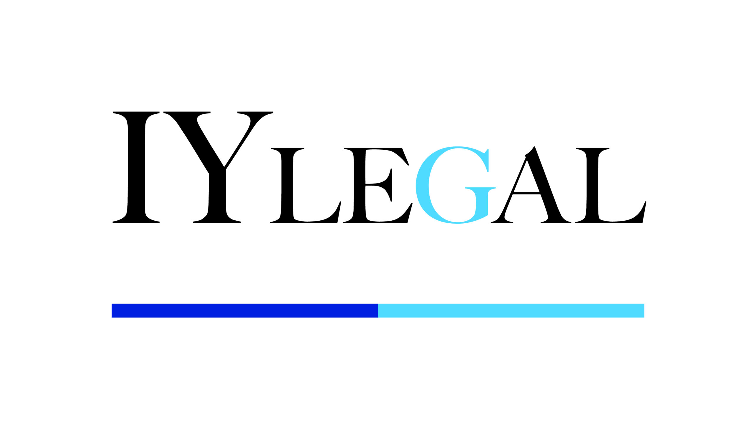 Logo featuring the text "IYLegal" with a blue horizontal line beneath.