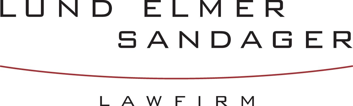 Law firm logo featuring the name "Lund Elmer Sandager" prominently displayed.