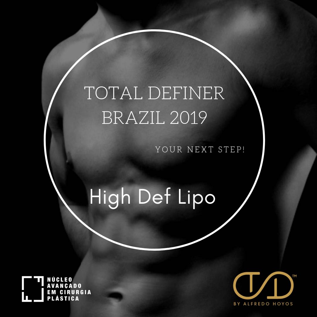 Sculpted male torso featured in promotional material for body contouring procedure.