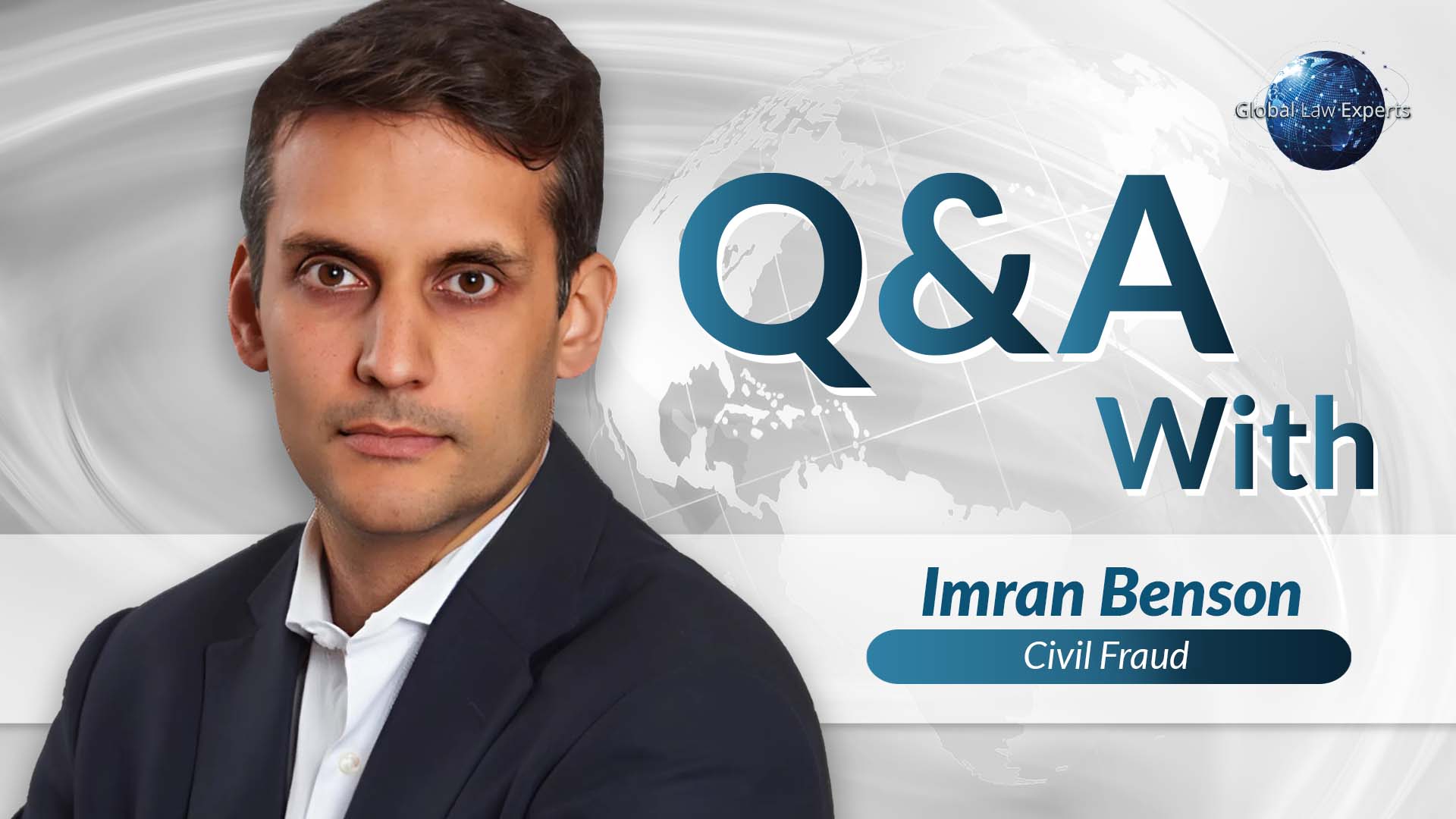 Legal Expert Discussing Civil Fraud In A Q&Amp;A Format Against A Global Background.