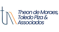 Logo of Theon de Moraes, Toledo Piza & Associados law firm featuring stylized initials and firm name.