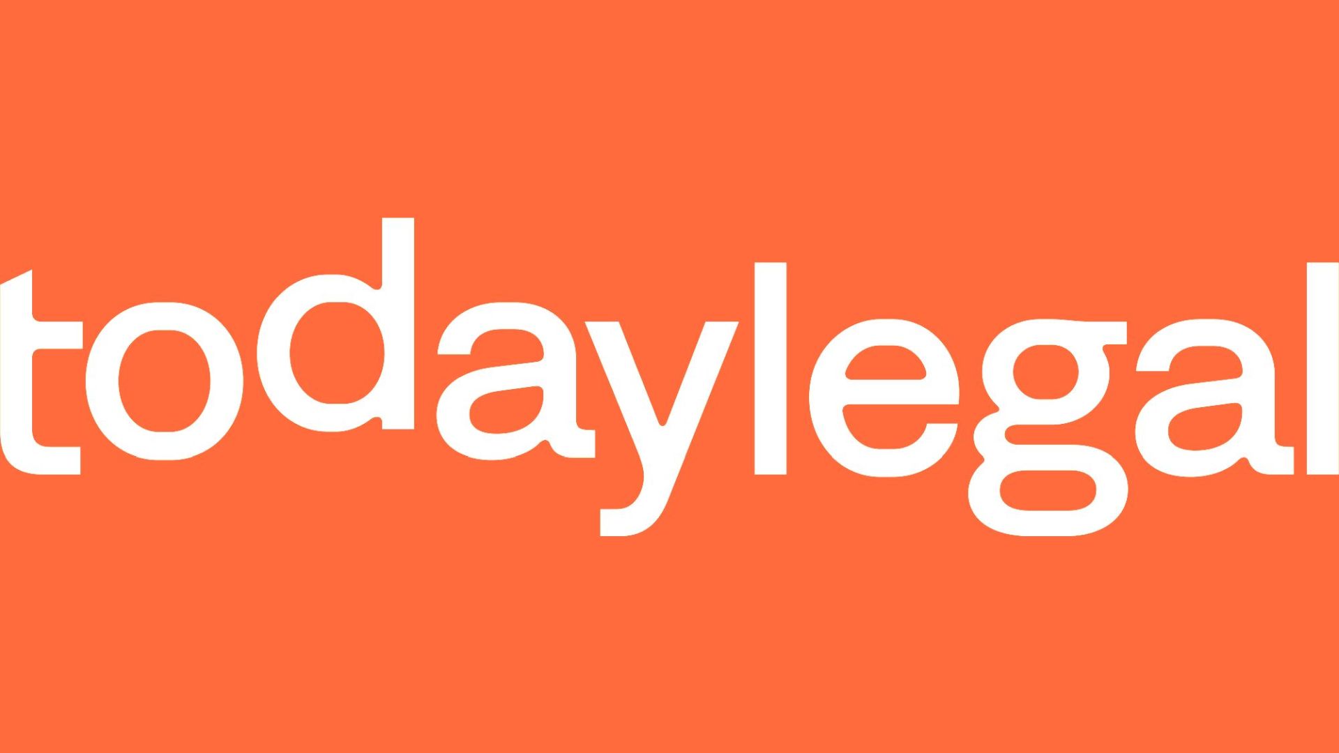 Text logo featuring "todaylegal" in white on an orange background.