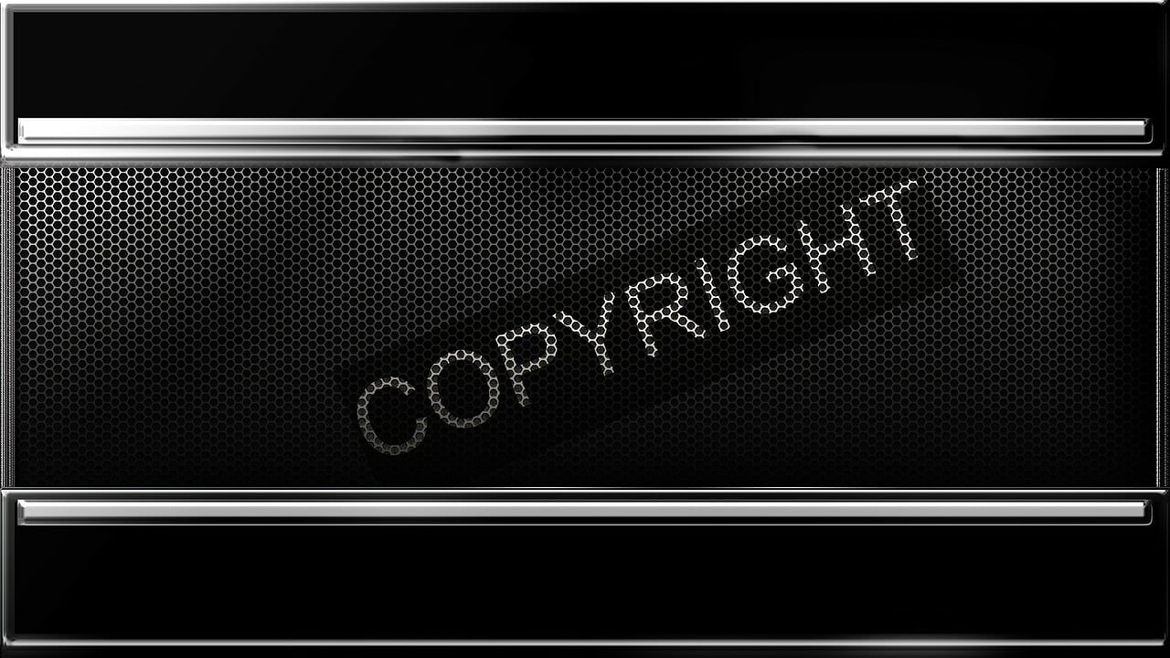 Black textured panel with metallic details and "COPYRIGHT" watermark across the center.
