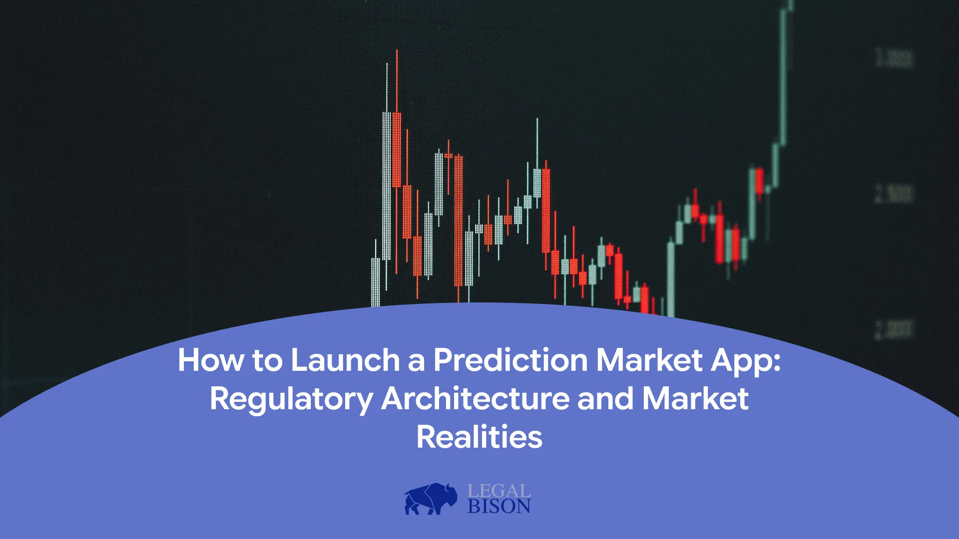 Line graph displaying market trends, titled 'How to Launch a Prediction Market App: Regulatory Architecture and Market Realities'.