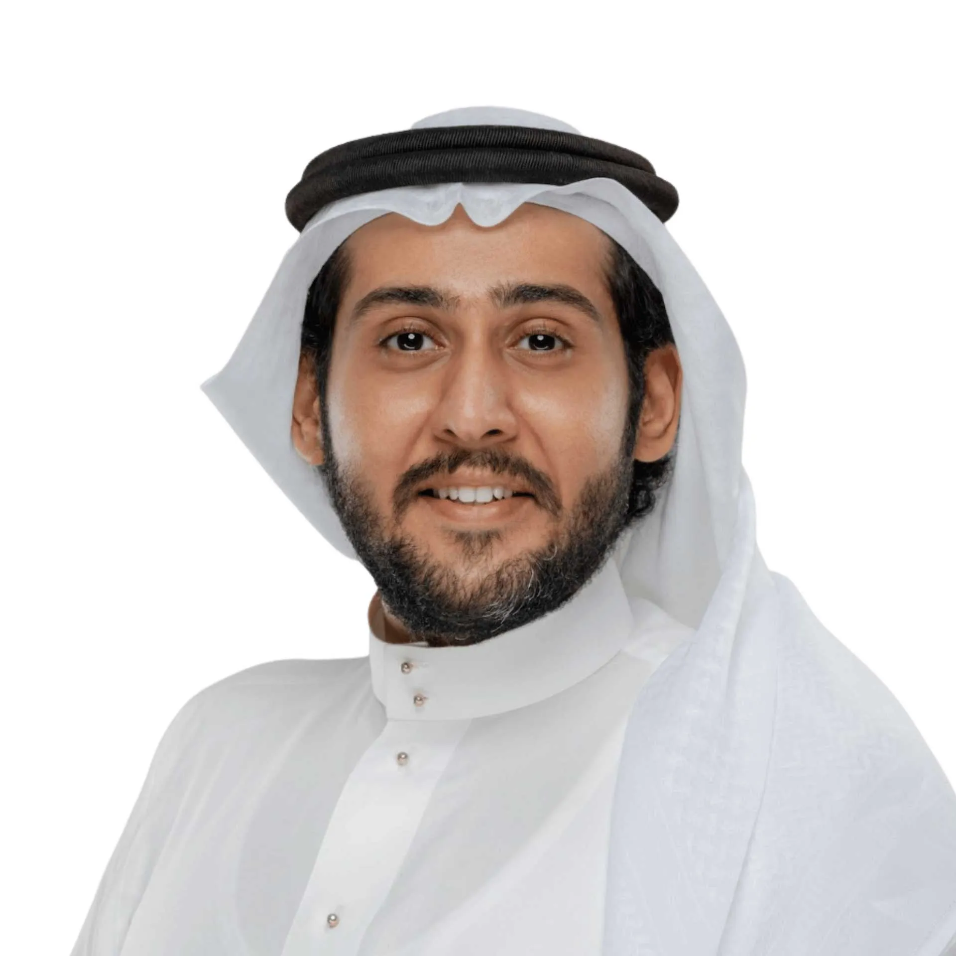 Legal professional dressed in traditional attire, smiling and facing the camera against a plain background.